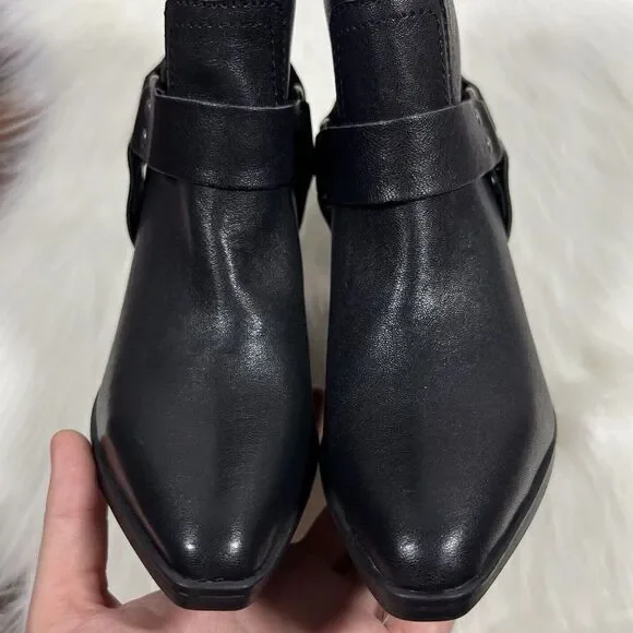 NEW Steve Madden Women's Size 6.5 M Black Leather Alessio Ankle Boot Bootie - Picture 6 of 13